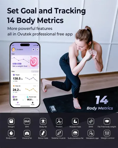 Báscula Digital Ovutek: Peso, Imc, Grasa, Músculo, 450lb