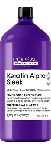 Kit Loreal Keratin Alpha Sleek Shampoo 1l + Mascara 500ml