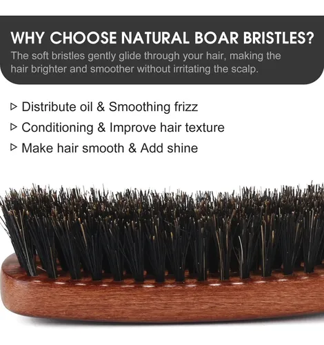 Cepillo Para Cabello Bestool Con Cerdas De Jabalí Para Mujer