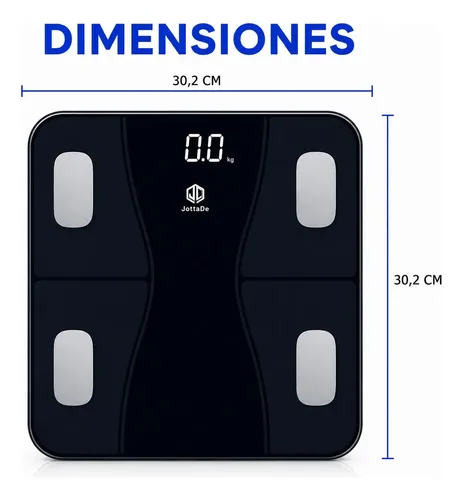 Balanza Personal De Baño Jd If2064a Inteligente Bluetooth Digital Hasta 180kg Bioimpedancia Masa Muscular Grasa Corporal Vidrio Color Negro