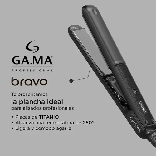 Gama Planchita Bravo Led Display Silk Chrome Titanio 3c Negro