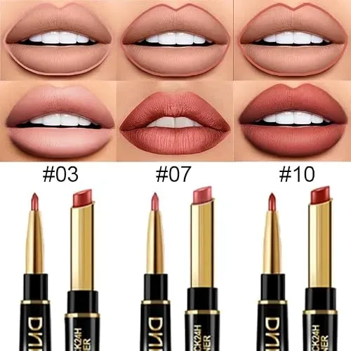 Labial Delineador Evpct Set 3pcs Dark Ruby Wine Red Mate