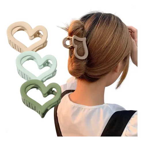 Hebilla Gancho Broches De Pelo X 3 Pinzas Peinados Colores