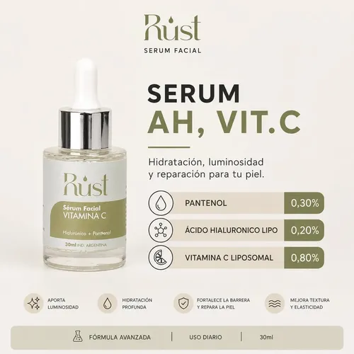 Sérum Facial De Día Rust Cosméticos Vitamina C 30ml Todo Tipo De Piel Día