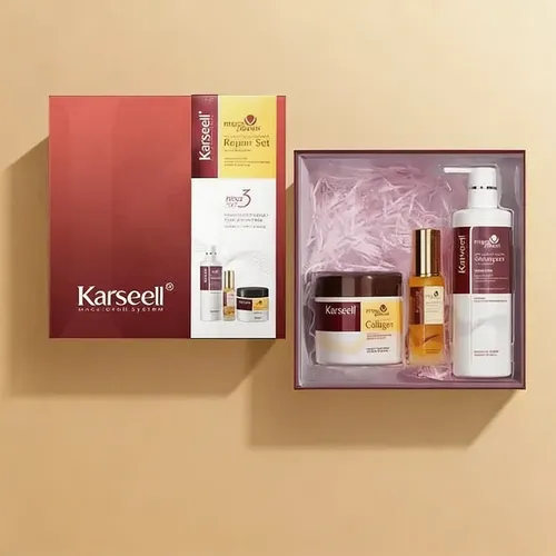 Caja Original Karseell Shampoo Óleo Y Crema Para Regalar