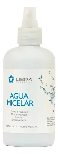 Agua Micelar Libra Cosmetica 250ml Limpia Desmaquilla Facial