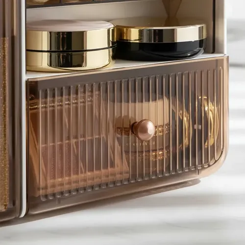 Organizador de Maquillaje Acrílico con 2 Cajones y 5 Compartimentos Jazak