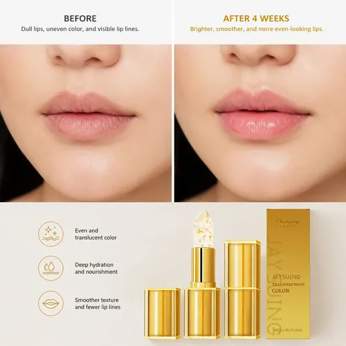Jaysuing Lápiz Labial Que Cambia De Color Con Lámina