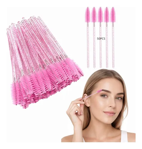 Cepillo Para Cejas, Brocha Y Pestañas Estiliza Set 50 Rosa