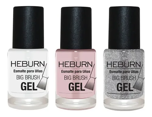 Kit 5 Esmaltes Uñas Heburn Gel Sin Cabina Manicuría Manos