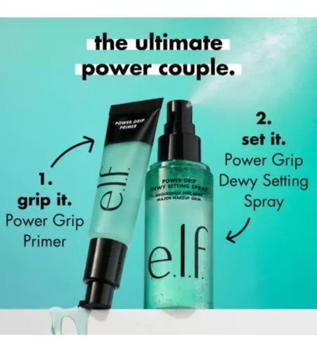 Fijador Maquillaje E.L.F. Cosmetics Power Grip Dewy Spray 80ml Larga Duración