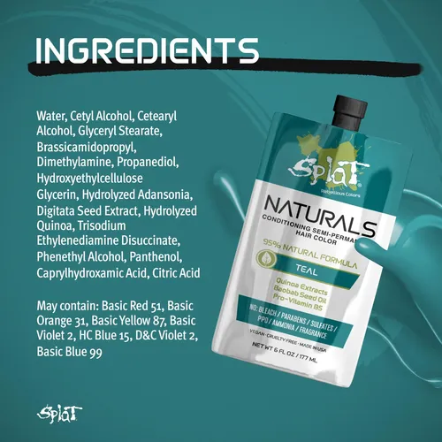 Tinte Para El Cabello Splat Naturals Teal 177 Ml