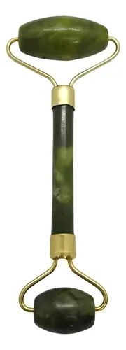 Masajeador Doble Rodillos Piedra Jade Facial Corporal