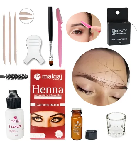 Kit Para Diseño Y Perfilado De Cejas Con Hilo Y Henna Maping