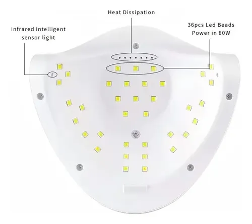 Cabina Para Uñas Uv Led C/display Gel Polish Sunx5 Plus 180w Color Blanco