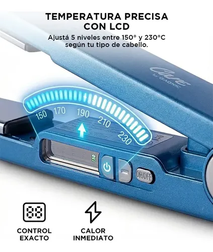 Planchita Para El Pelo Care By Gadnic Pro Titanium Pantalla Lcd 30W