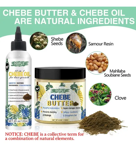 Set Para El Crecimiento Del Cabello Wozutunt Chebe Oil & But