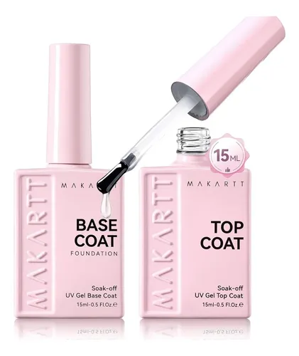 Kit Base Y Top Coat Gel Makartt 2 Piezas 15 Ml