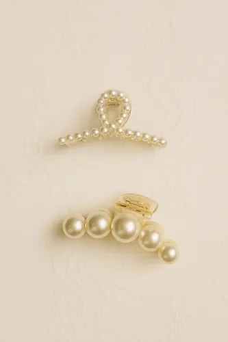 Gancho Pinza Broche Clip Pelo Grande Transparente Perlas Infinito