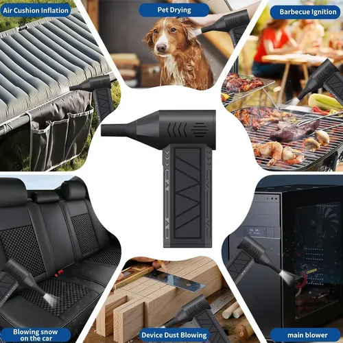 Secador De Pelo Portátil Recargable Con Turbo Y Enfriamiento