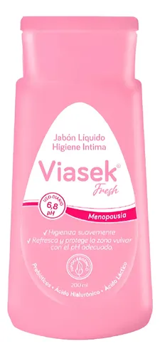 Jabon Liquido Intimo Viasek Fresh Ph 6.8 Menopausia 200 Ml