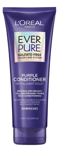 L’Oréal Paris Ever Pure Purple Acondicionador Matizante sin Sulfatos ni Parabenos, para Pelo Teñido, Fórmula Vegana, Dermatológicamente Probado, 200 ml