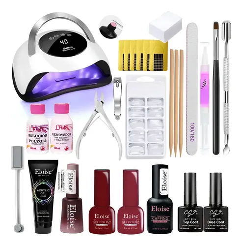 Kit Uñas Semipemanente Esmaltado Uv Completo Cat Eye Polygel