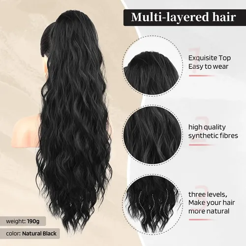 Peluca De Mujer Con Cordón Ajustable Y Efecto Ondas De Agua