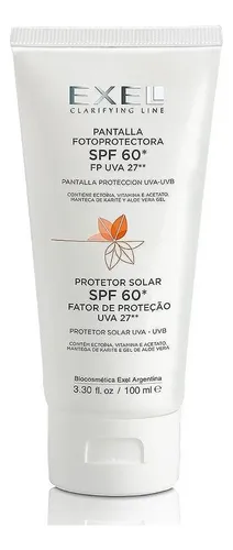 Pantalla Solar Fotoprotectora Spf 60 Exel 100ml Antimanchas.