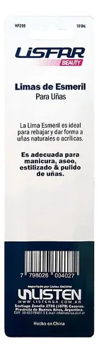 Limas De Uñas Esmeril Lisfar X 10 Unidades Hf299