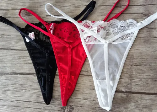 Colaless Tanga Hilo Dental De Tul Y Puntilla Mordisco