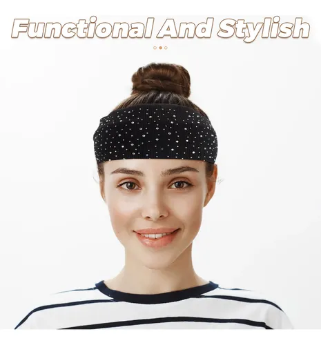 3 Diademas Con Diamantes De Imitación Para Mujer: Pelo Ancho