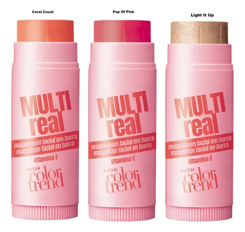Avon Color Trend Rubor E Iluminador Maquillaje Barra 6.5 Gr. Tono Del Maquillaje Pop Of Pink