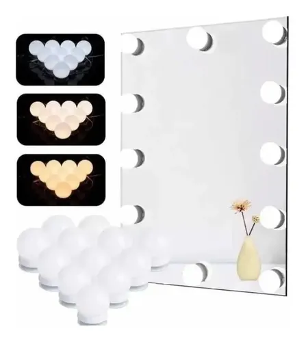 10 Focos Led Usb Luces Vanity Para Espejo De Maquillaje Color De La Luz Blanca