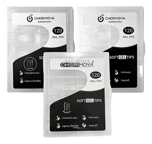 120 Tips Cherimoya Soft Gel Tips Para Manicuria Profesional