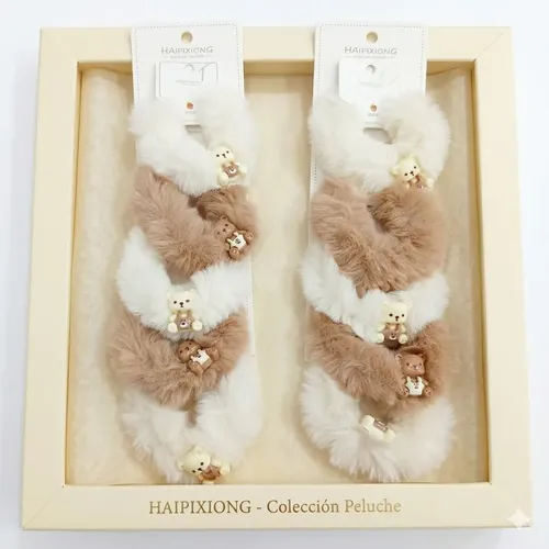 Pack X 10 Colitas Peluche Para El Pelo Colores Surtidos