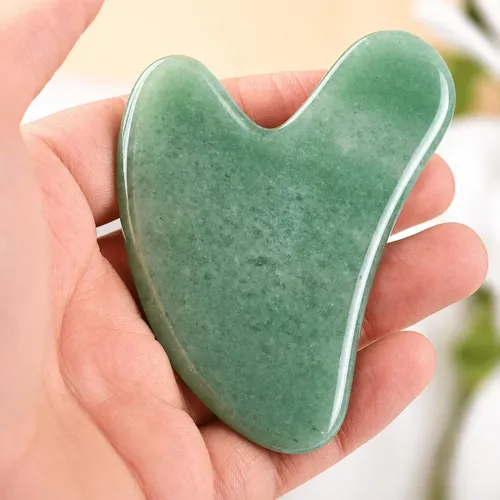 Gua Sha Jade Verde Masaje Facial Y Drenaje Linfático