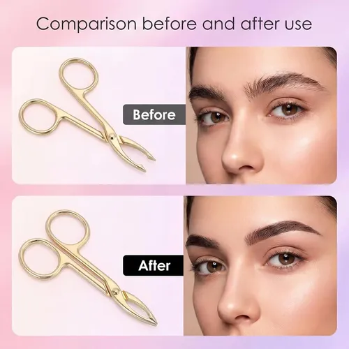 Pinzas Cejas Acero Doradas Precisión Depilación Facial