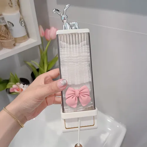 Organizadores De Maquillaje Con Dispensador De Almohadillas  Gris