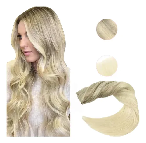 Cortina De Cabello Orgánica Tipo A Importadas Color Rubio Ceniza Claro Lacio