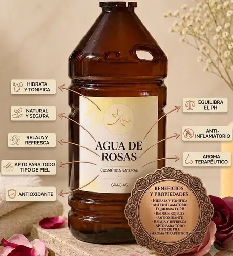 Agua De Rosas X 5l Hidrolato Uso Cosmético