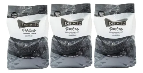Kit 3 Ceras En Perlas Negras Para Depilar Depimiel 800g