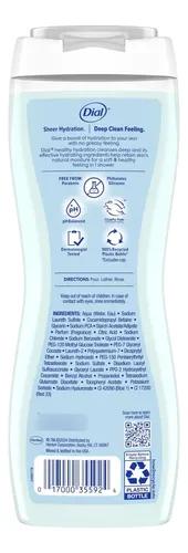 Jabón Corporal Dial Ácido Hialurónico Gel 1.89l 4 Unidades