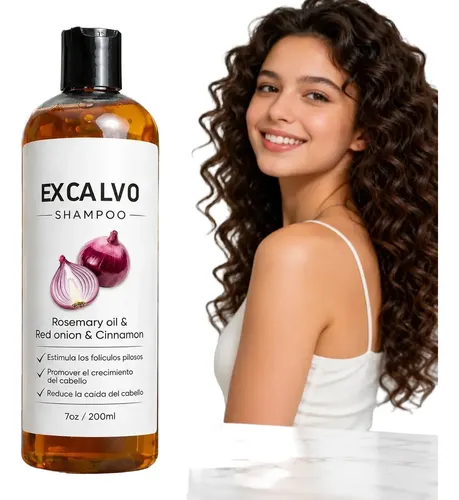 Shampoo Cebolla Romero Excalvo Crecimiento Cabello 200ml