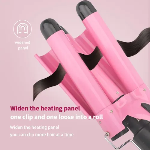Onduladora De Cabello Triple 25 Mm Rosa