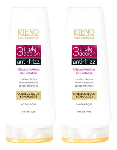 Kleno Triple Accion Mascara Anti Frizz Sin Enjuague X2