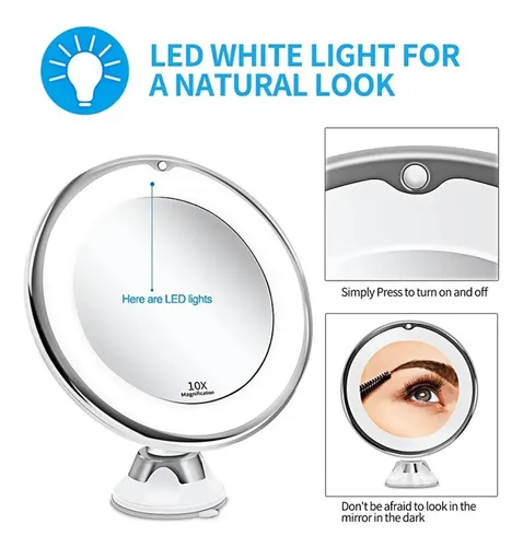 Xd Espejo De Maquillaje Led Con Aumento De 10x &lc1 .