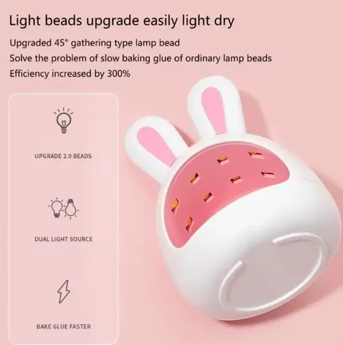 Mini Cabina 24w Para Secado De Uñas, Conejito Soft Gel Uvled