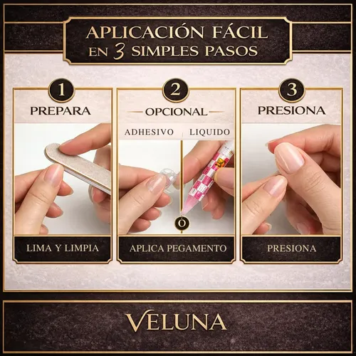 Uñas Press On Veluna Soft Gel Almendras Cortas 30u