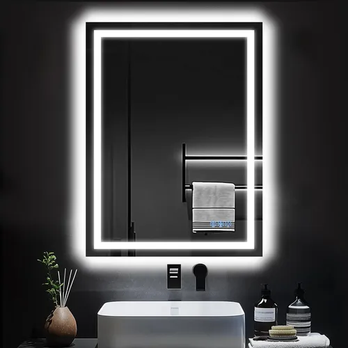 Espejo Led Para Baño Homsion 60×90 Cm Con Luz Frontal Y Tras